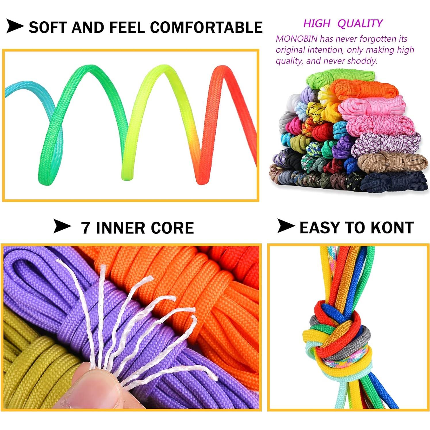 Kit de Paracord MONOBIN 36 Colores 3m - Cuerda Multifuncional