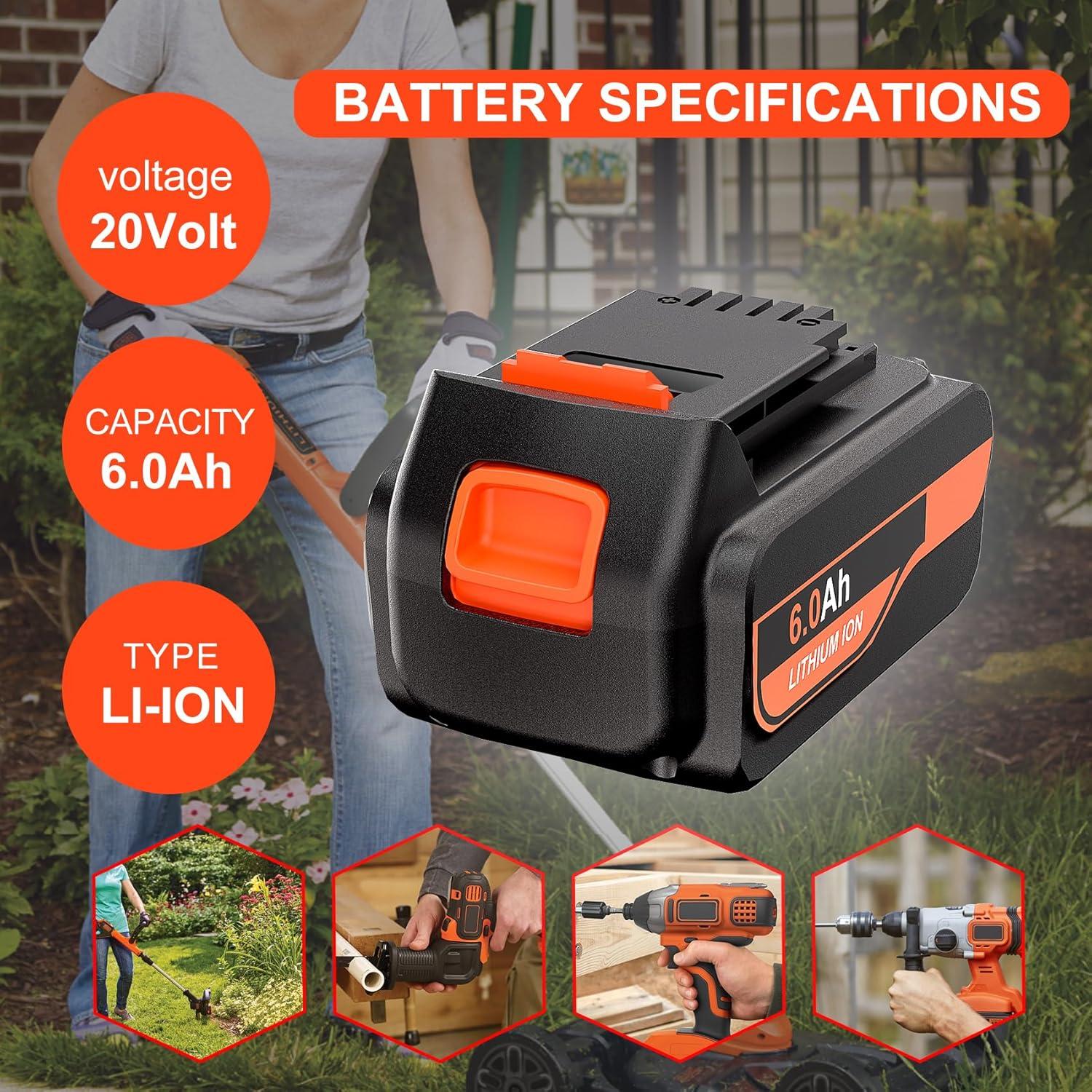 Batería de Litio 20V 6000mAh TenHutt para Black & Decker