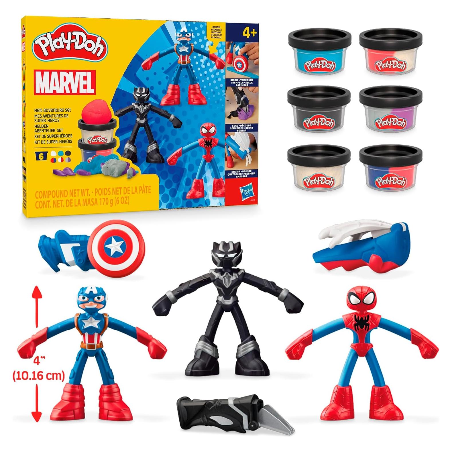 Set de Aventura de Héroes Marvel Play-Doh con 3 Figuras