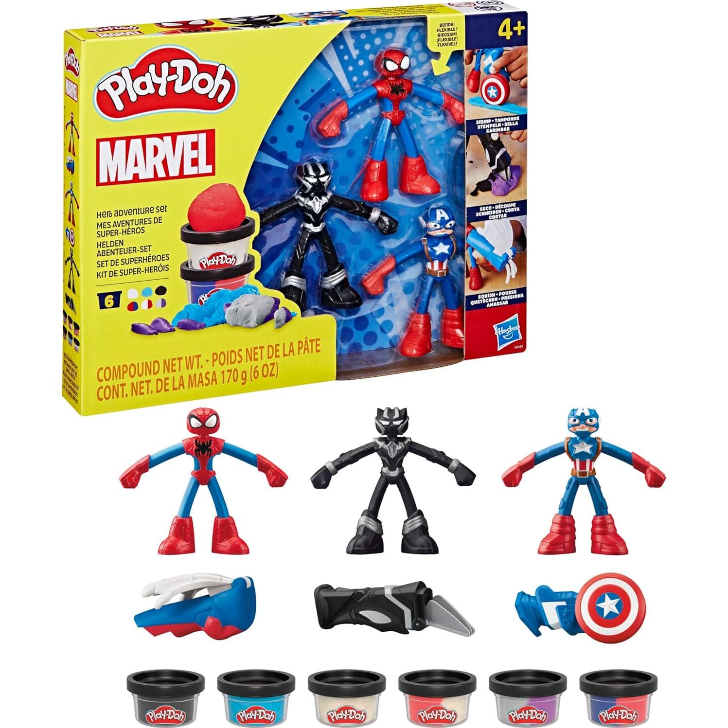 Set de Aventura de Héroes Marvel Play-Doh con 3 Figuras