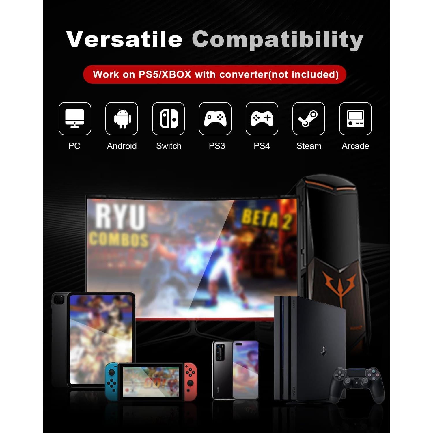 Controlador de Juegos SIXSIR M12+ Sin Palanca RGB para PC/PS4/PS5/Switch