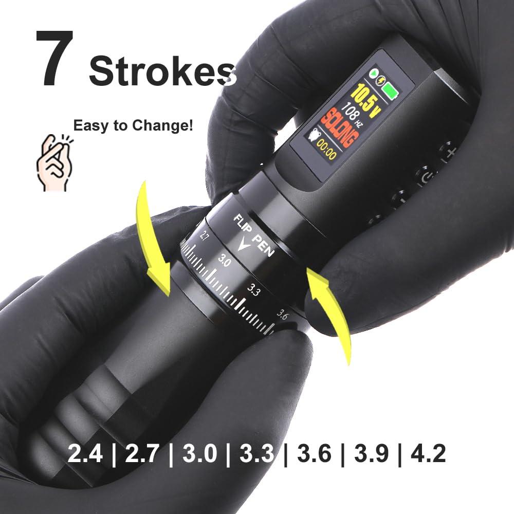 Kit de Tatuaje Completo con Pantalla LED y 40 Agujas - Negro