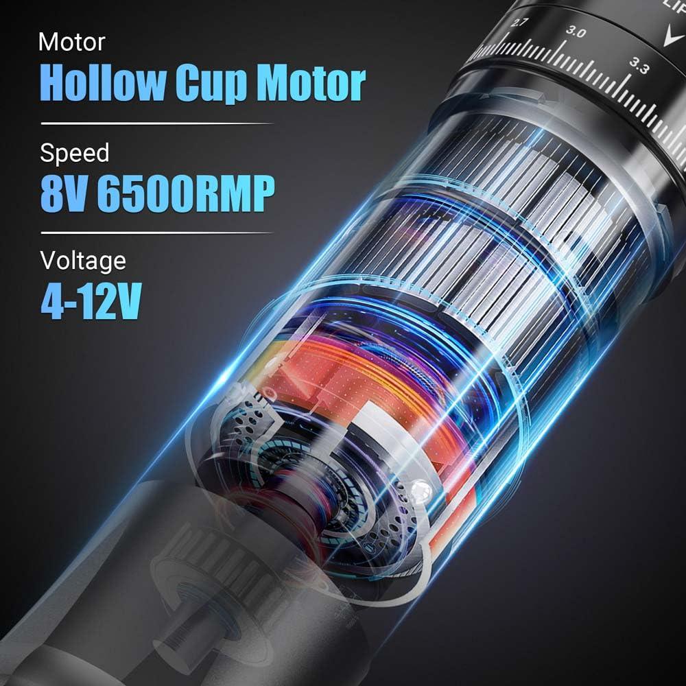 Kit de Tatuaje Completo con Pantalla LED y 40 Agujas - Negro