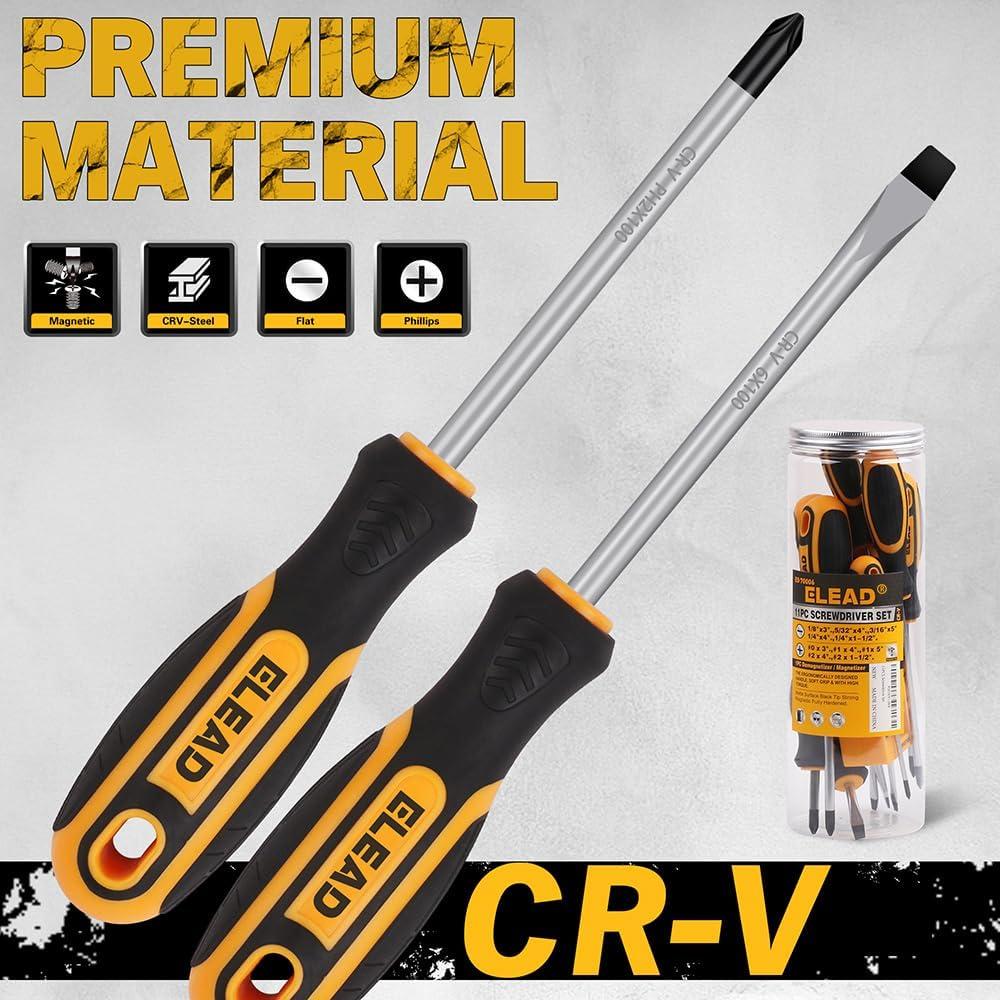 Juego de Destornilladores Magnéticos 11 Piezas ELEAD