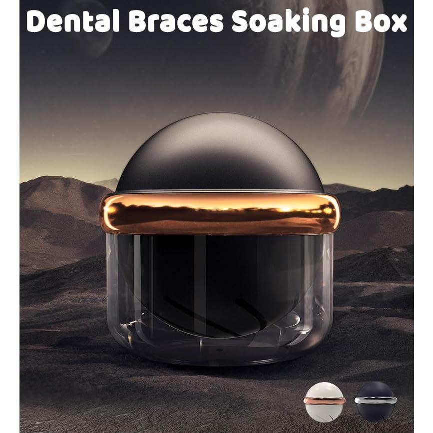 Estuche para Dentaduras AARAINBOW Negro con Colador y Taza