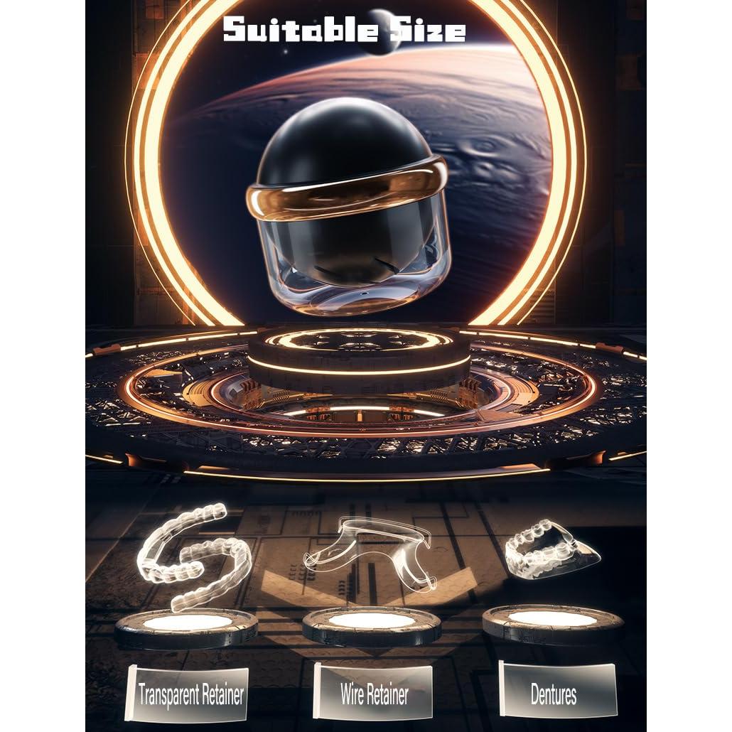 Estuche para Dentaduras AARAINBOW Negro con Colador y Taza