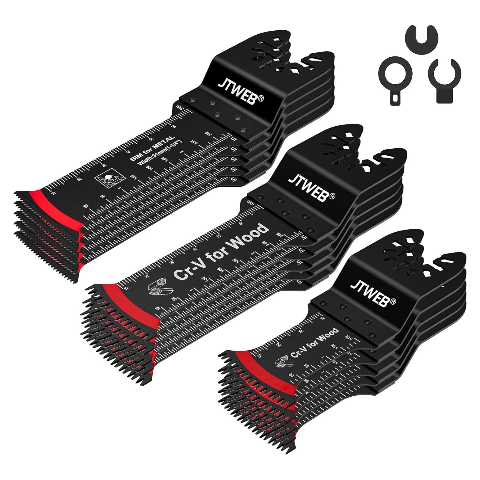 Kits de Cuchillas Oscilantes JTWEB 15PCS para Metal y Madera