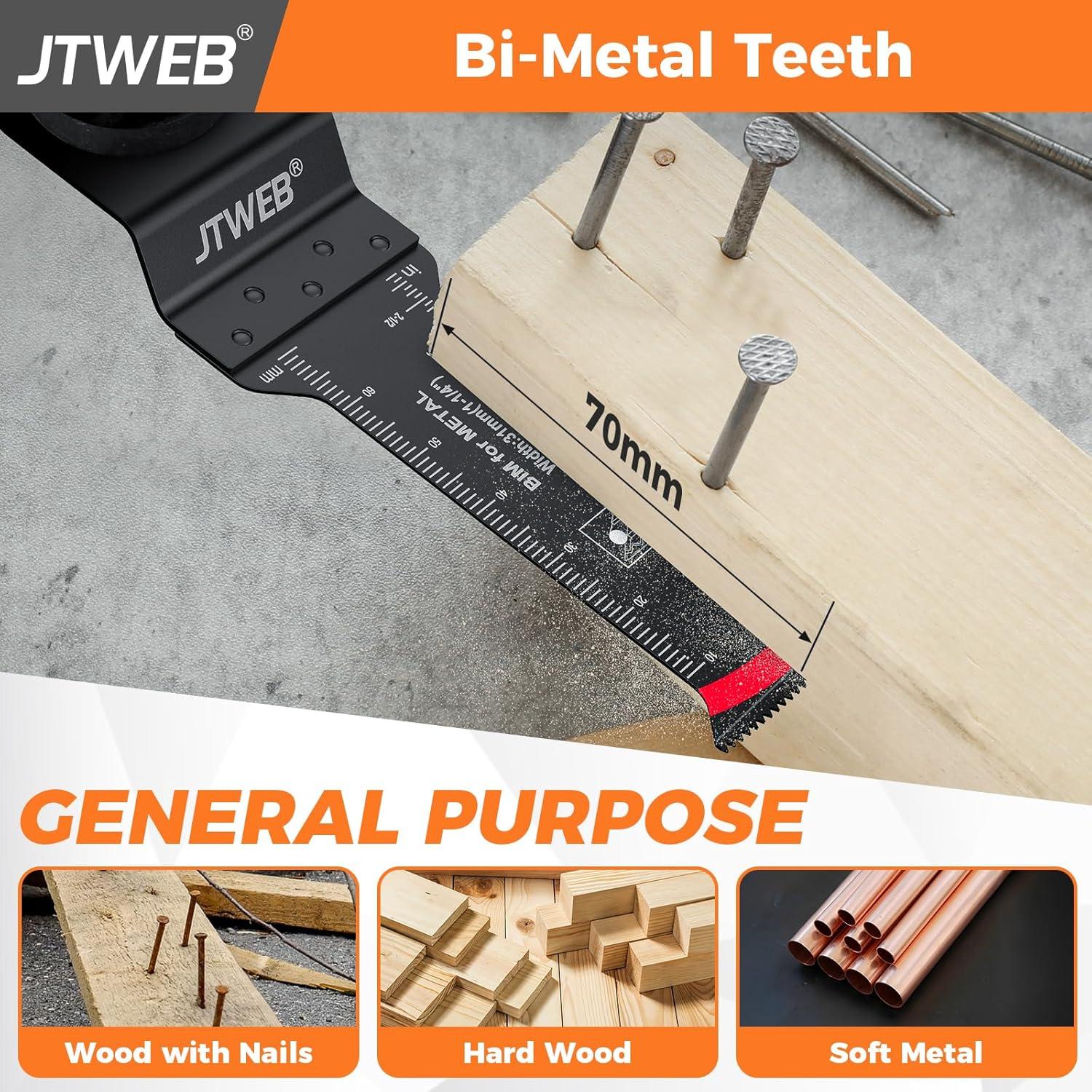 Kits de Cuchillas Oscilantes JTWEB 15PCS para Metal y Madera