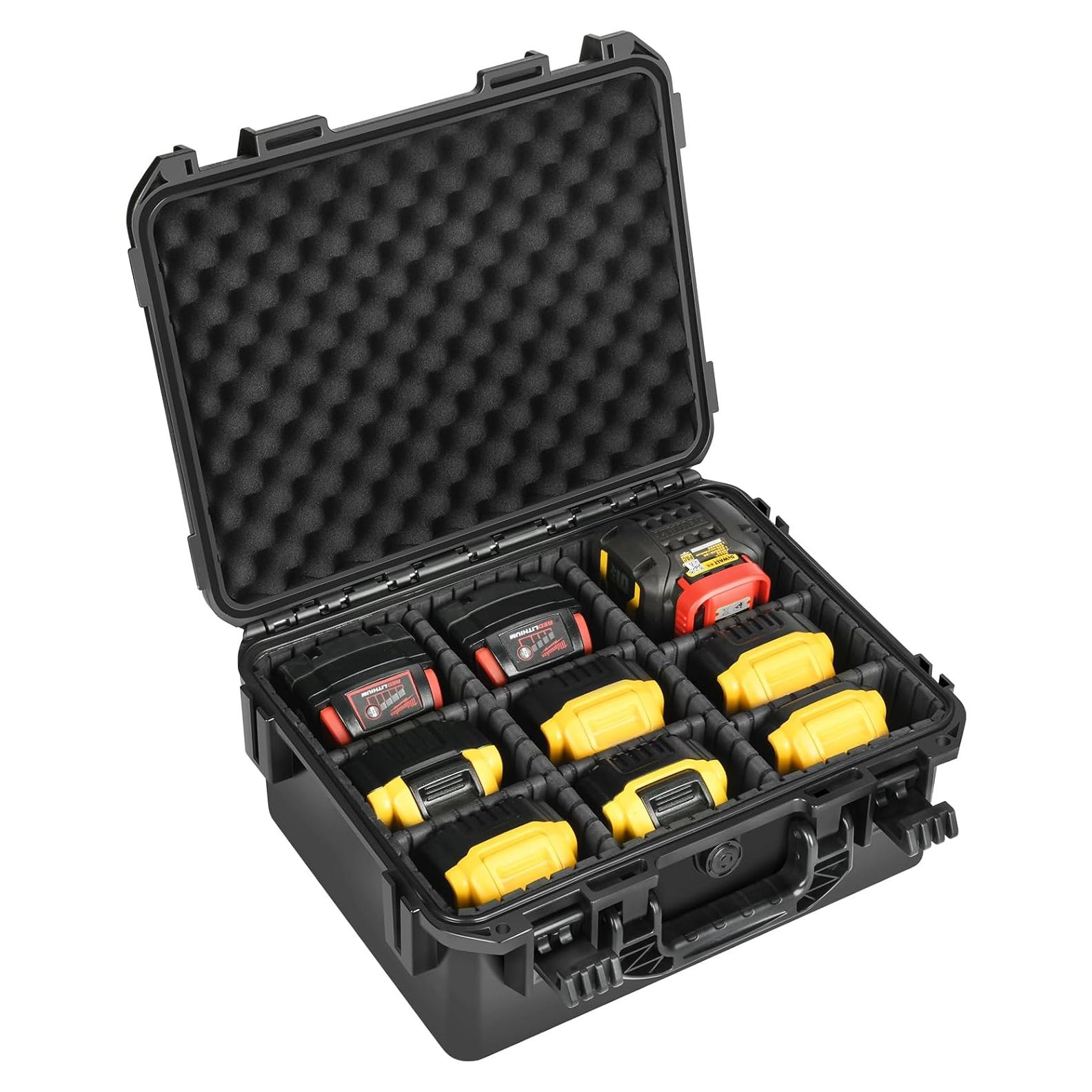 Estuche Duro Impermeable LOTOCASE para Baterías Dewalt/Milwaukee