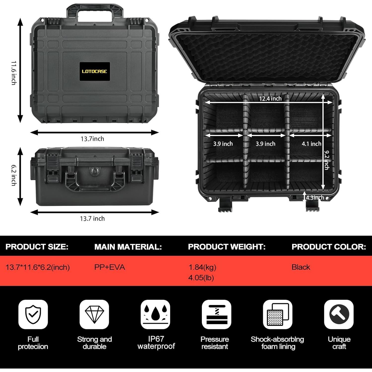 Estuche Duro Impermeable LOTOCASE para Baterías Dewalt/Milwaukee