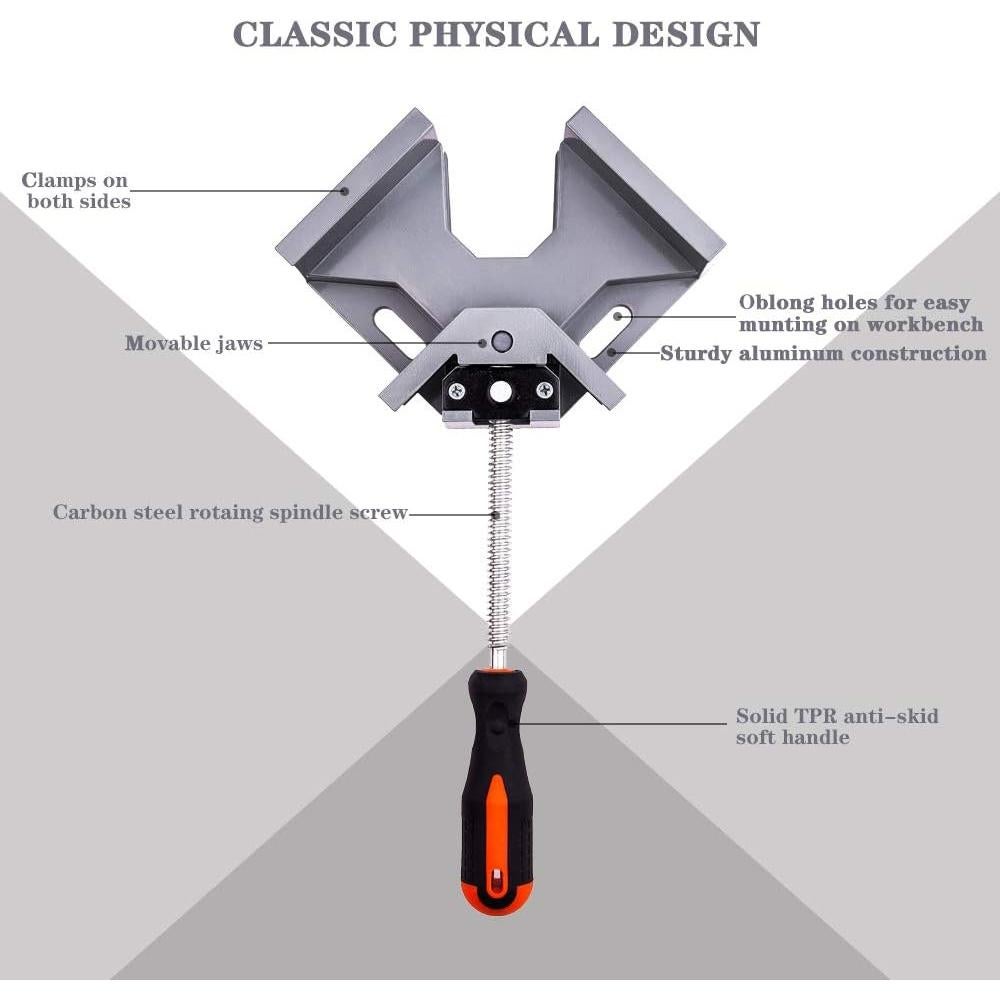Abrazaderas de Esquina 90° WYQYQ 2pcs Aluminio Ajustables