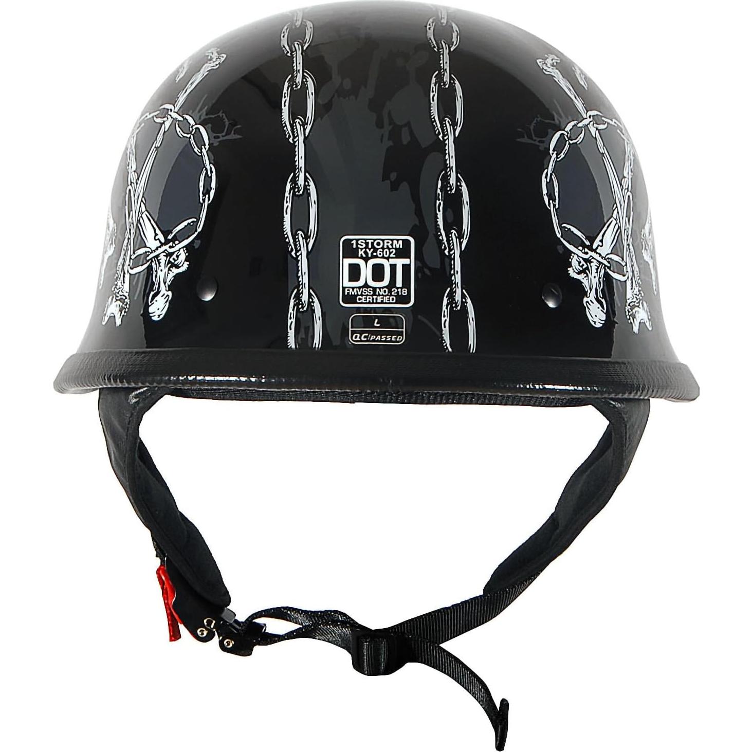 Casco de Motocicleta 1Storm HKY602 Pequeño Calavera de Cadena