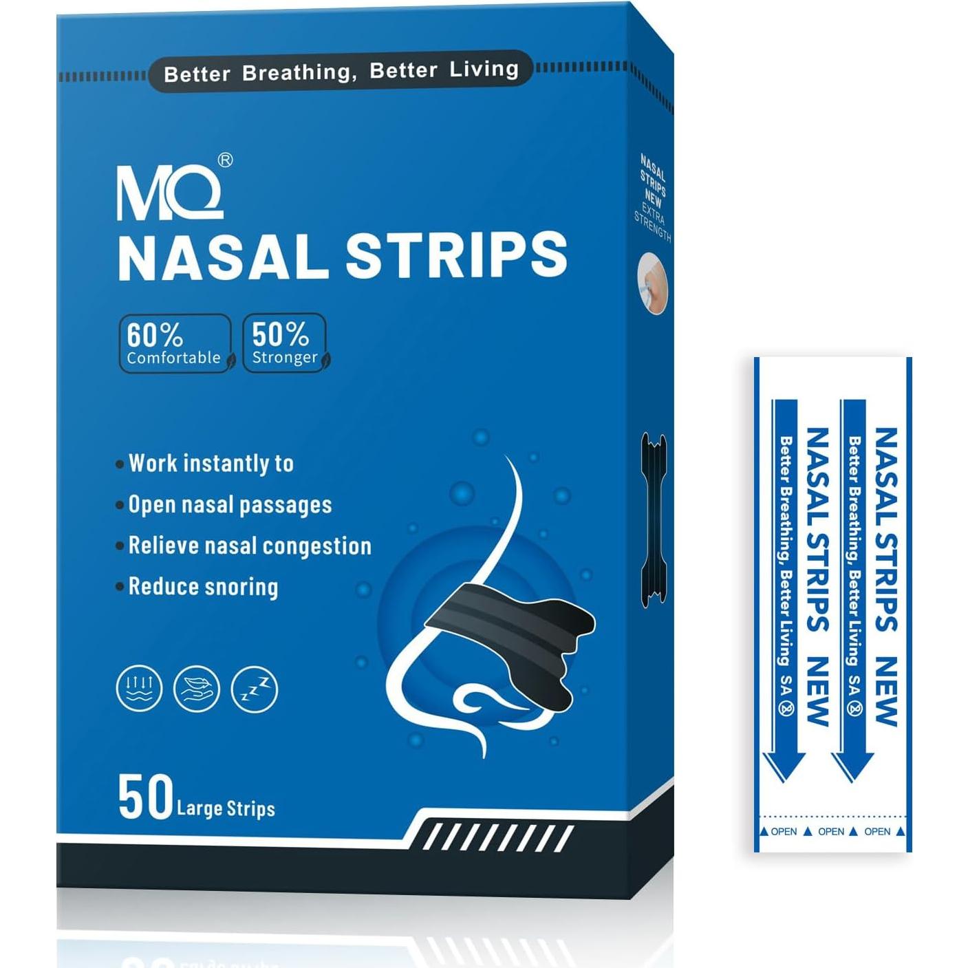 Tiras Nasales MQ para Ronquidos - Fuerza Extra, 100 Unidades