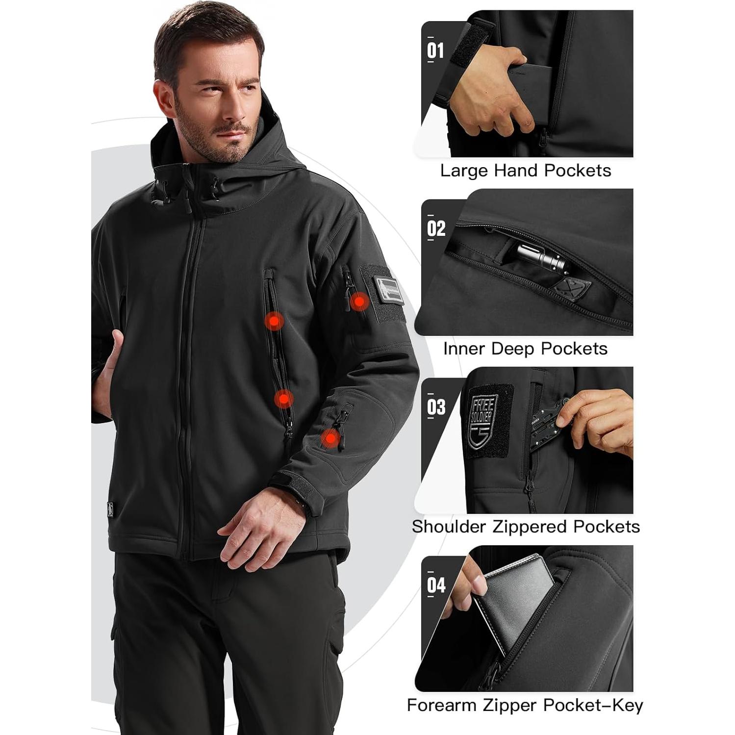Chaqueta Táctica Militar Impermeable Free Soldier Hombre