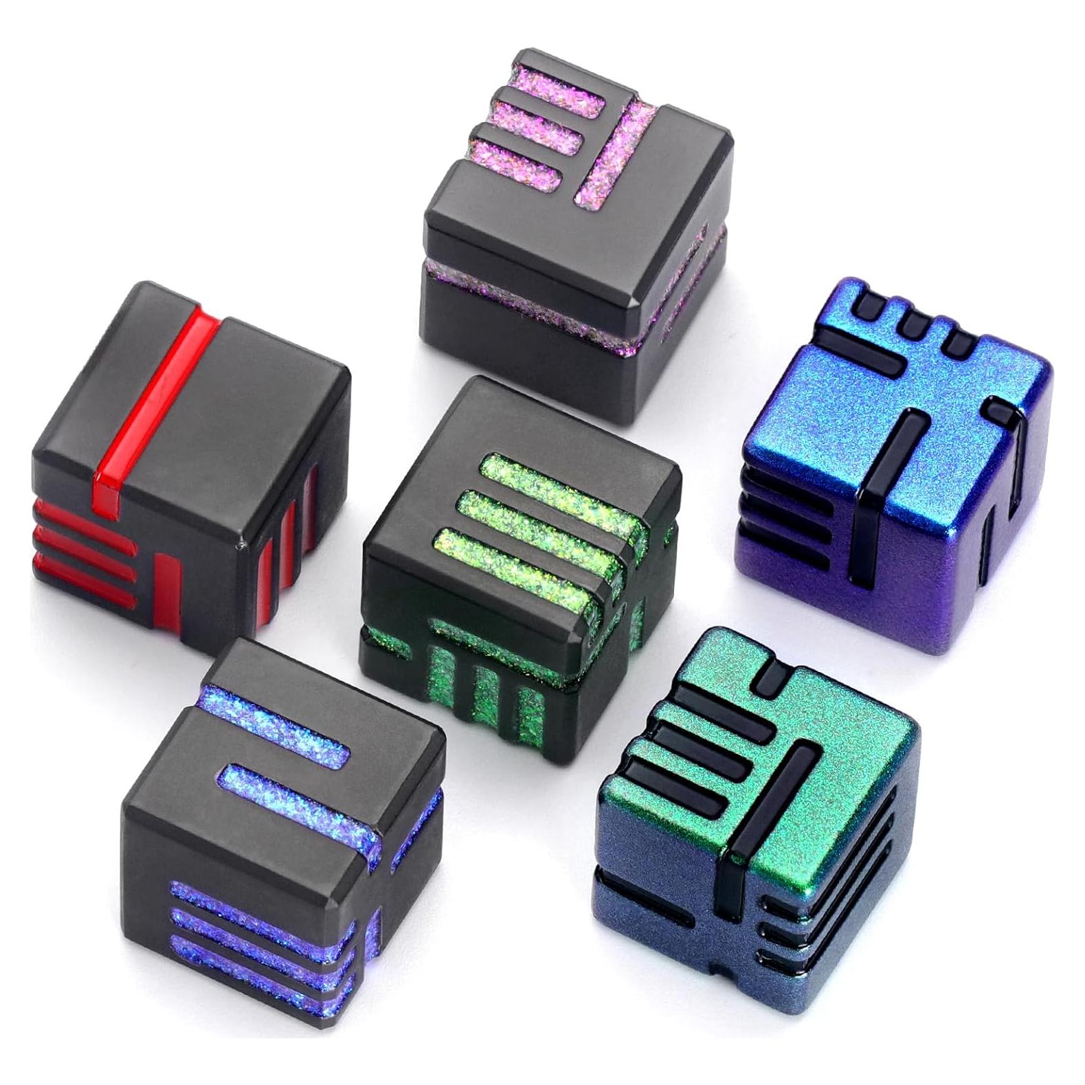 Juego de Dados D6 de Metal FONVGOGO 6 Pcs Estuche Incluido