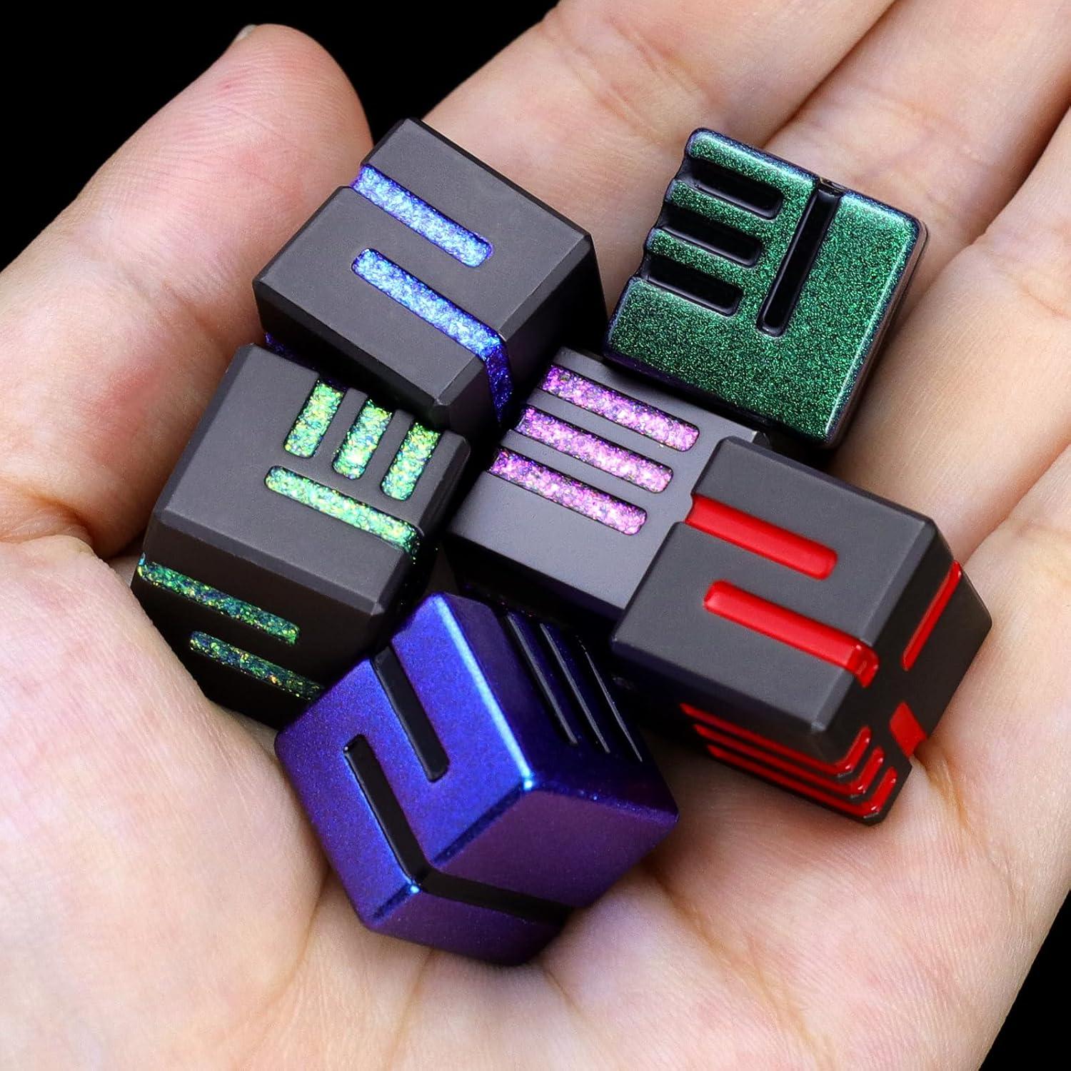 Juego de Dados D6 de Metal FONVGOGO 6 Pcs Estuche Incluido