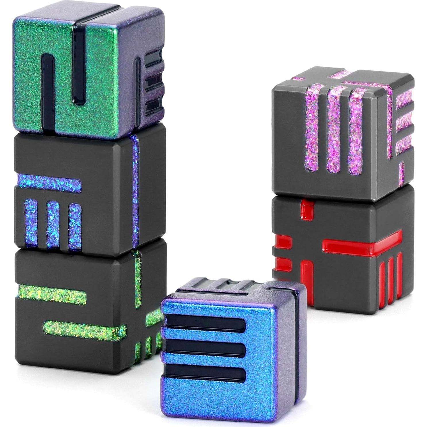 Juego de Dados D6 de Metal FONVGOGO 6 Pcs Estuche Incluido