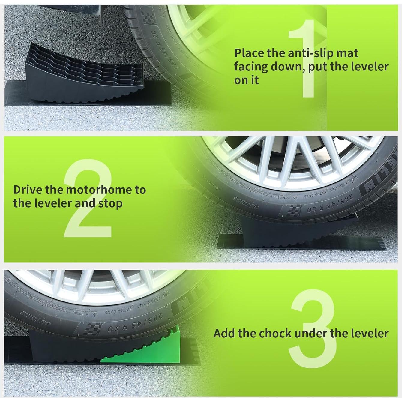 Kit de Niveladores RVMATE 8 Piezas para RV y Remolques