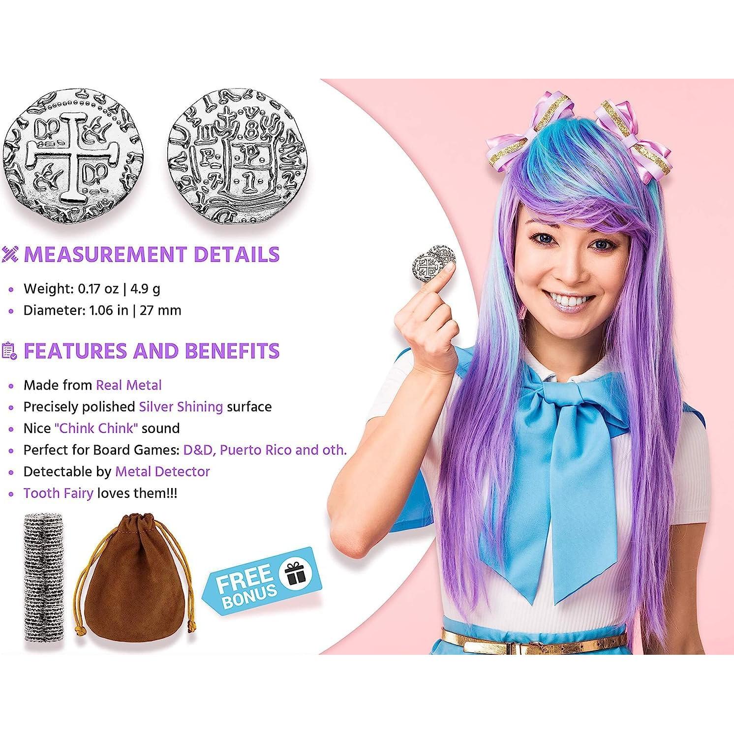 Monedas Pirata de Metal - Conjunto de 100 Monedas 2,69 cm