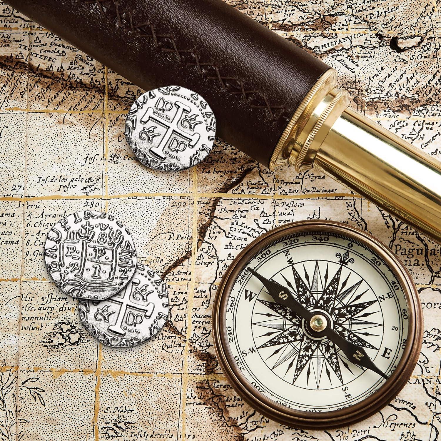 Monedas Pirata de Metal - Conjunto de 100 Monedas 2,69 cm