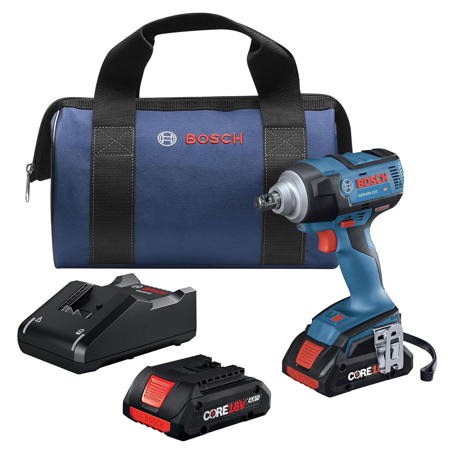 Llave de Impacto Bosch GDS18V-221B25 18V 299.5 Nm con 2 Baterías