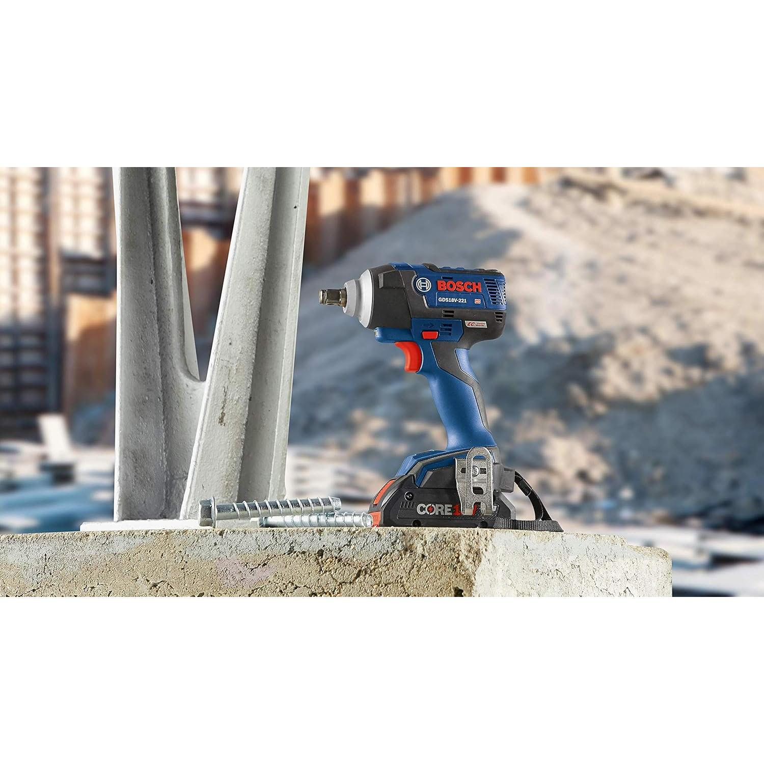 Llave de Impacto Bosch GDS18V-221B25 18V 299.5 Nm con 2 Baterías