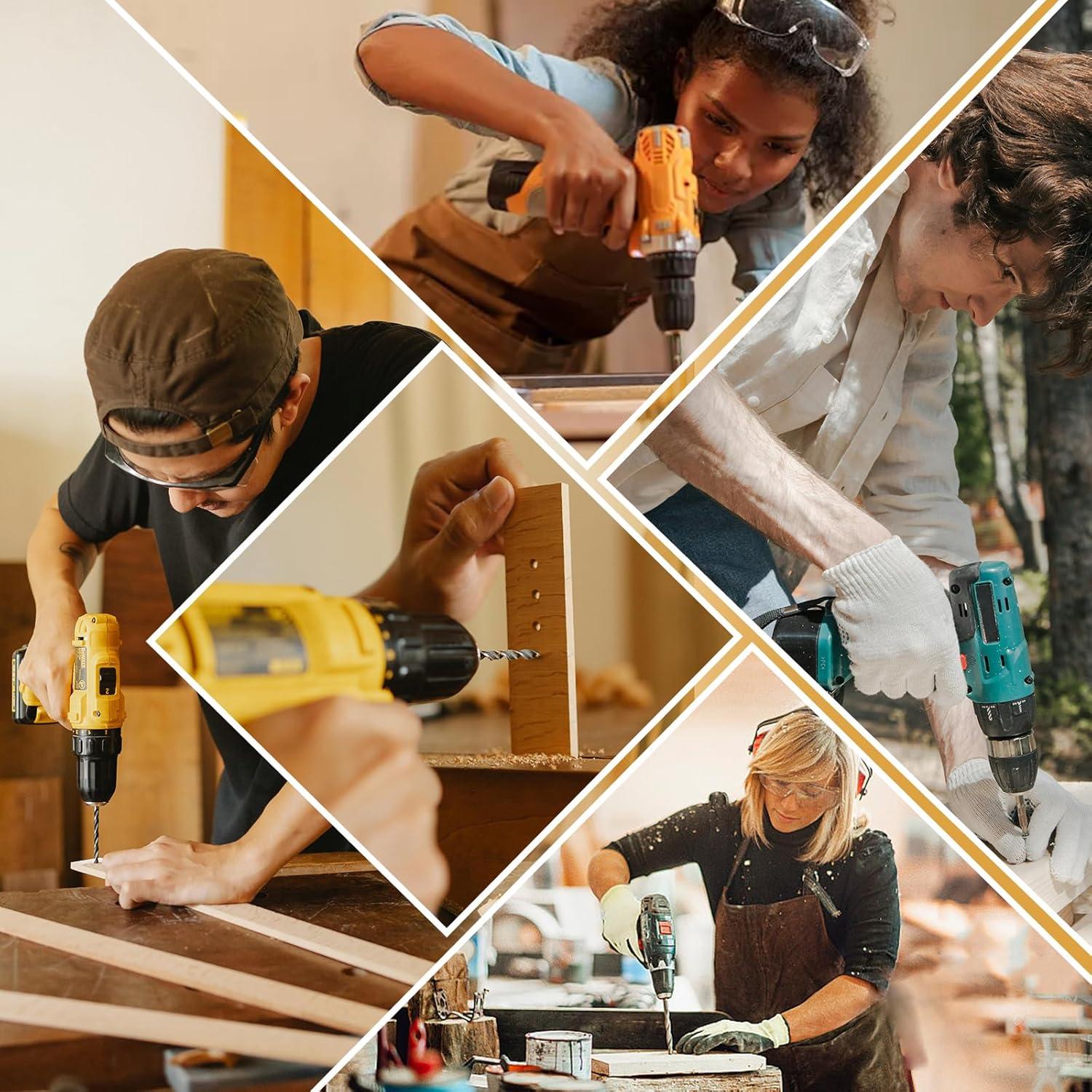 Taladro Inalámbrico 21V Creddux con 84 Accesorios y Cargador