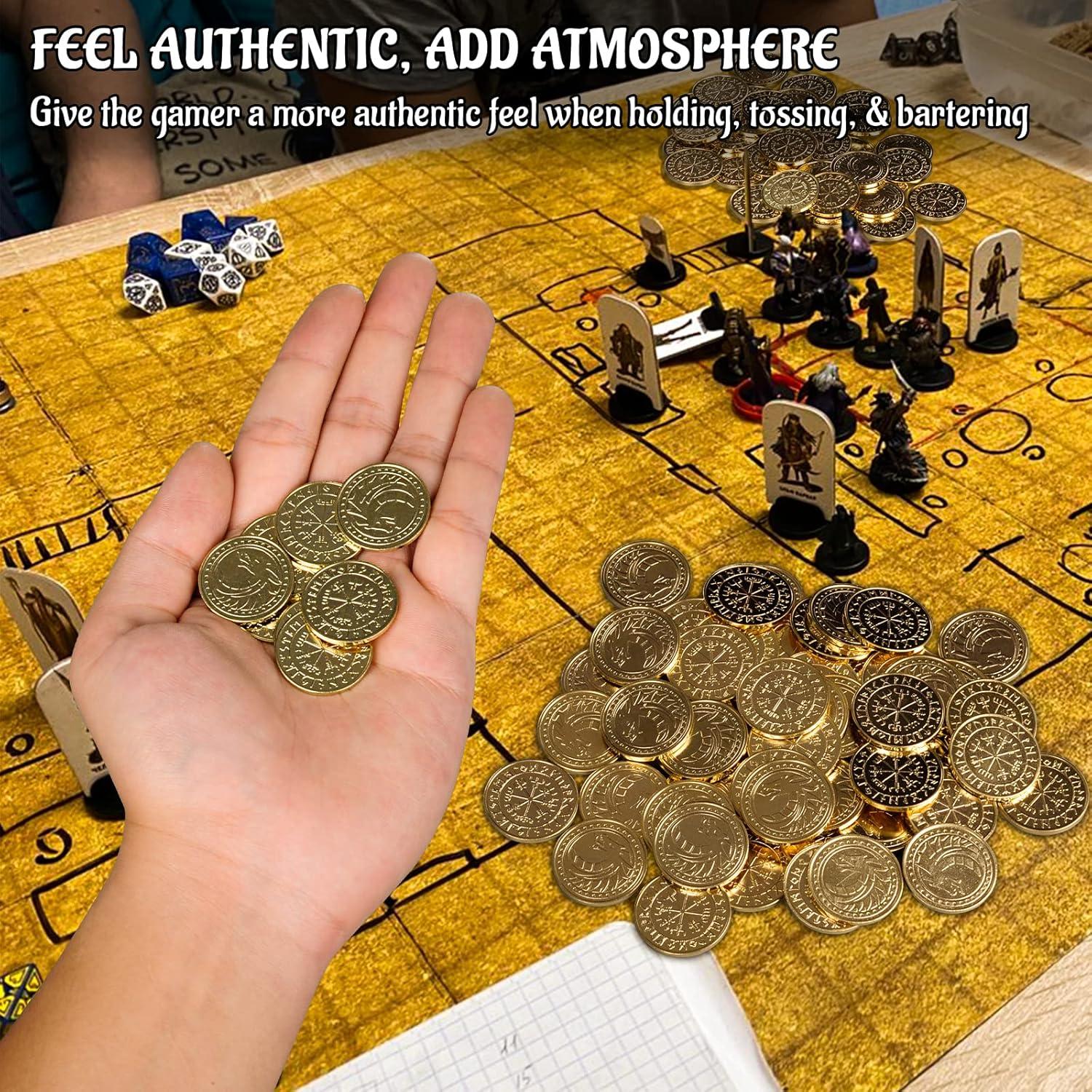 Monedas de Fantasía CZYY 50 Tokens de Tesoro Metal Dorado