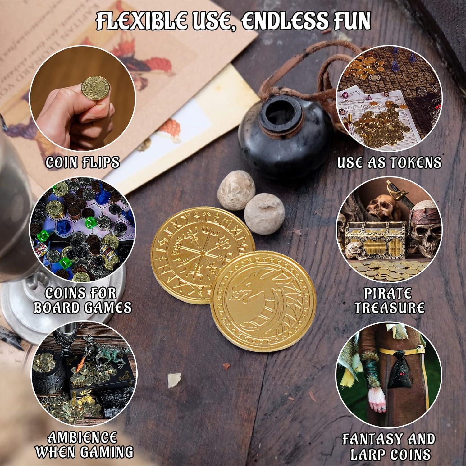 Monedas de Fantasía CZYY 50 Tokens de Tesoro Metal Dorado
