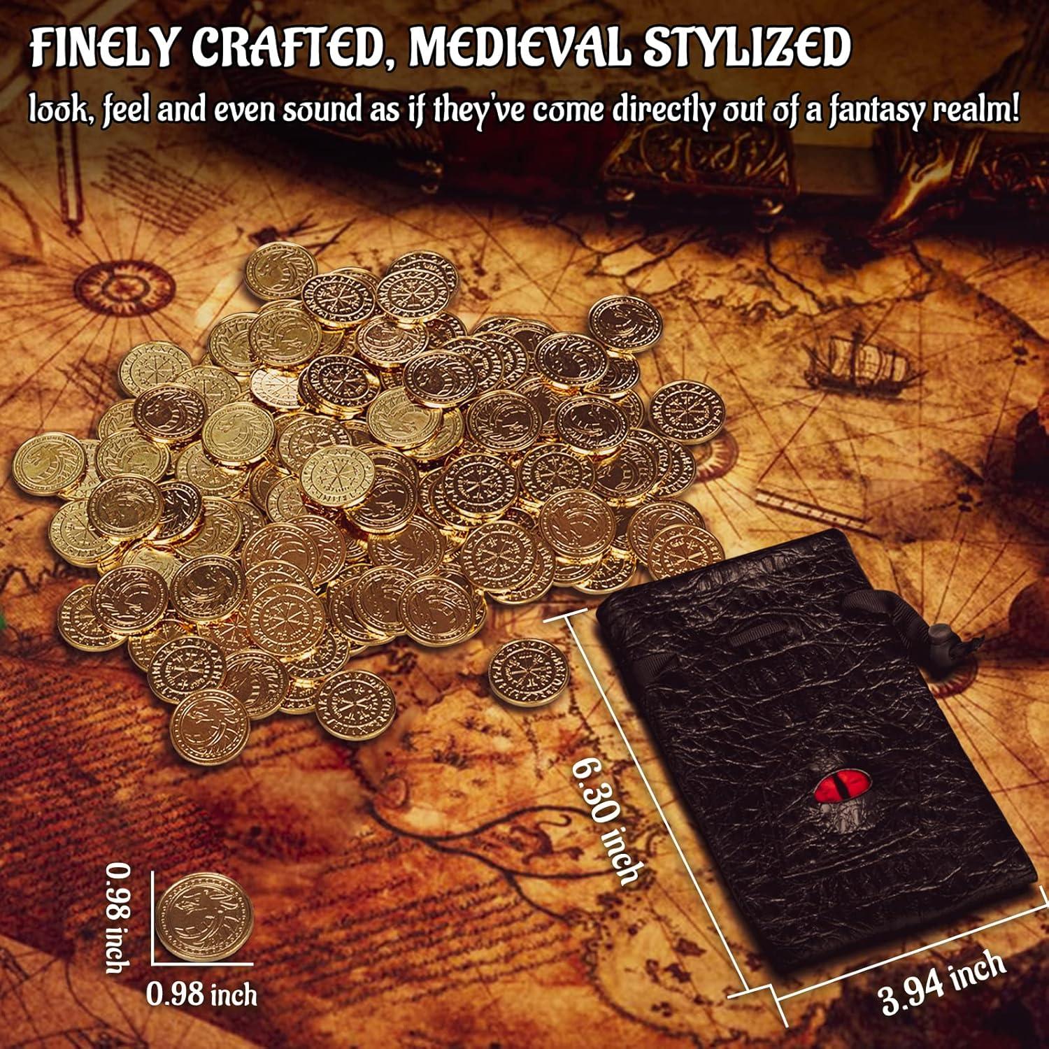 Monedas de Fantasía CZYY 50 Tokens de Tesoro Metal Dorado