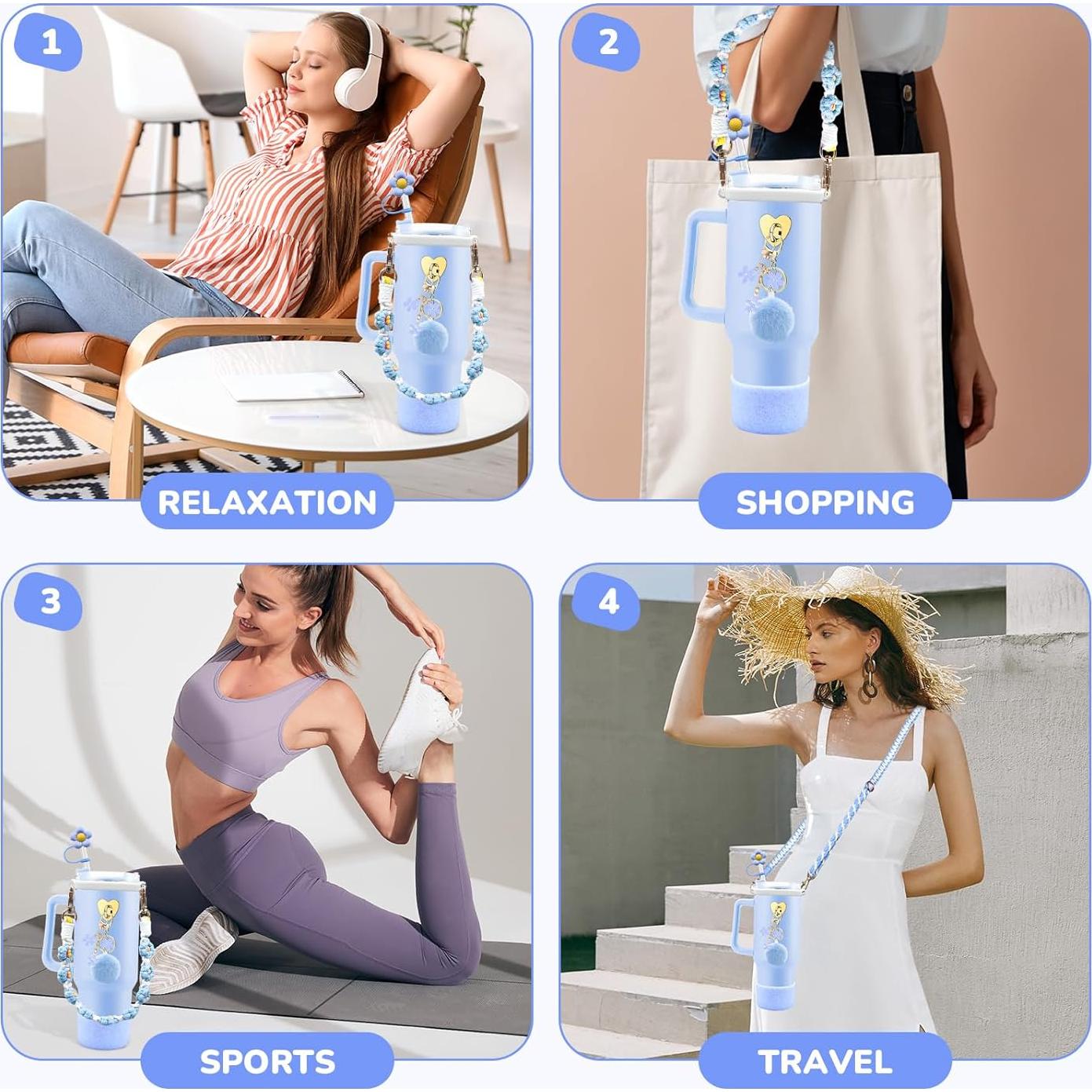 Juego de Accesorios Beofinest para Taza Stanley 30oz 40oz Azul