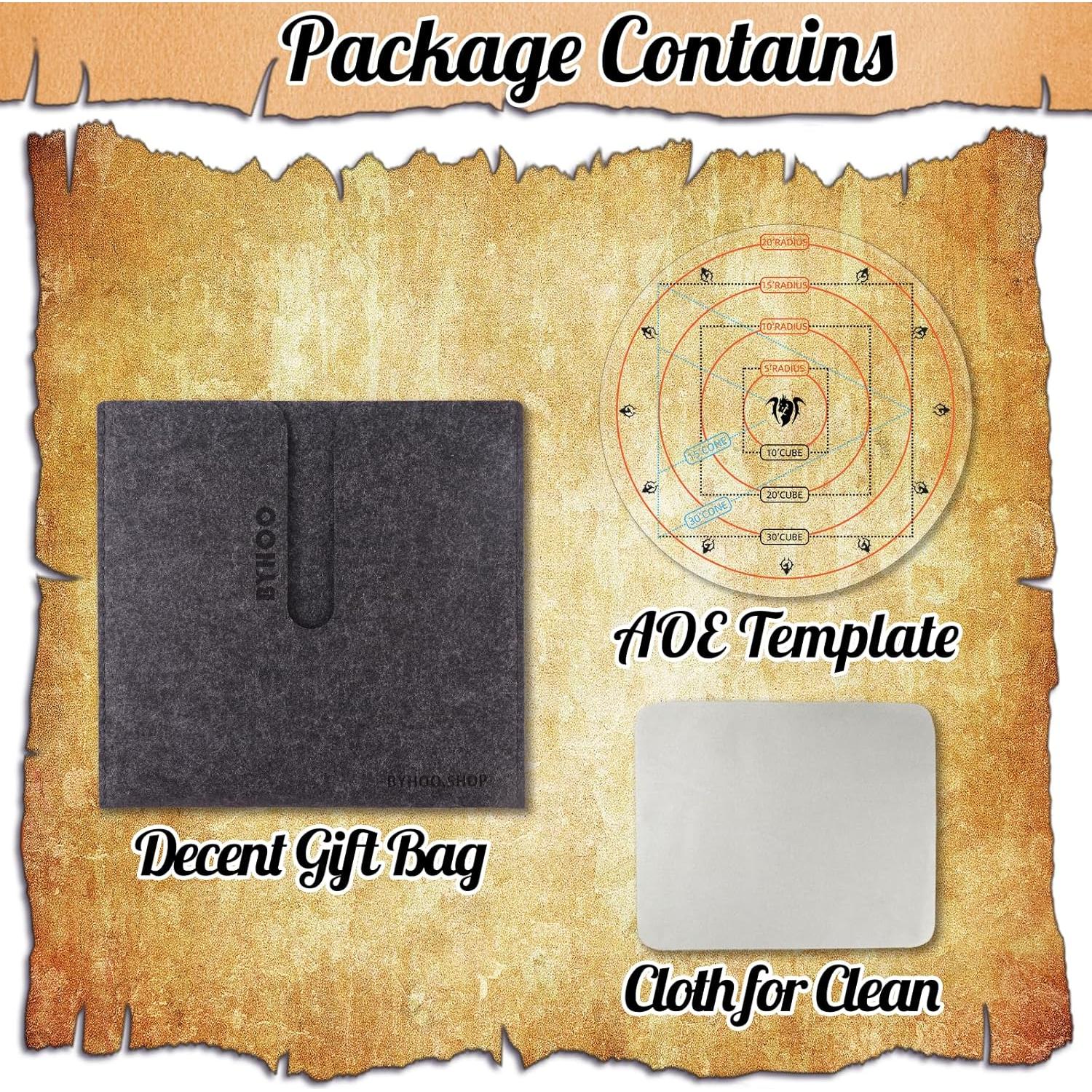 Byhoo Plantilla AOE DND 4 en 1 para Juegos de Mesa