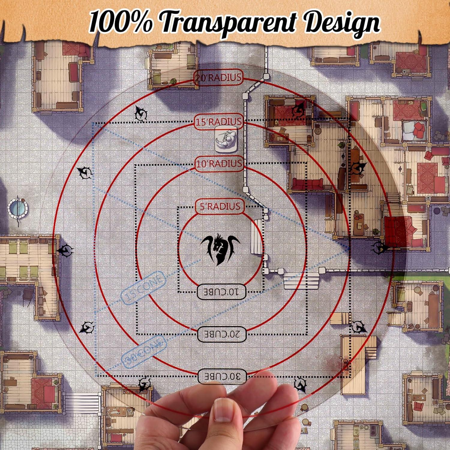 Byhoo Plantilla AOE DND 4 en 1 para Juegos de Mesa