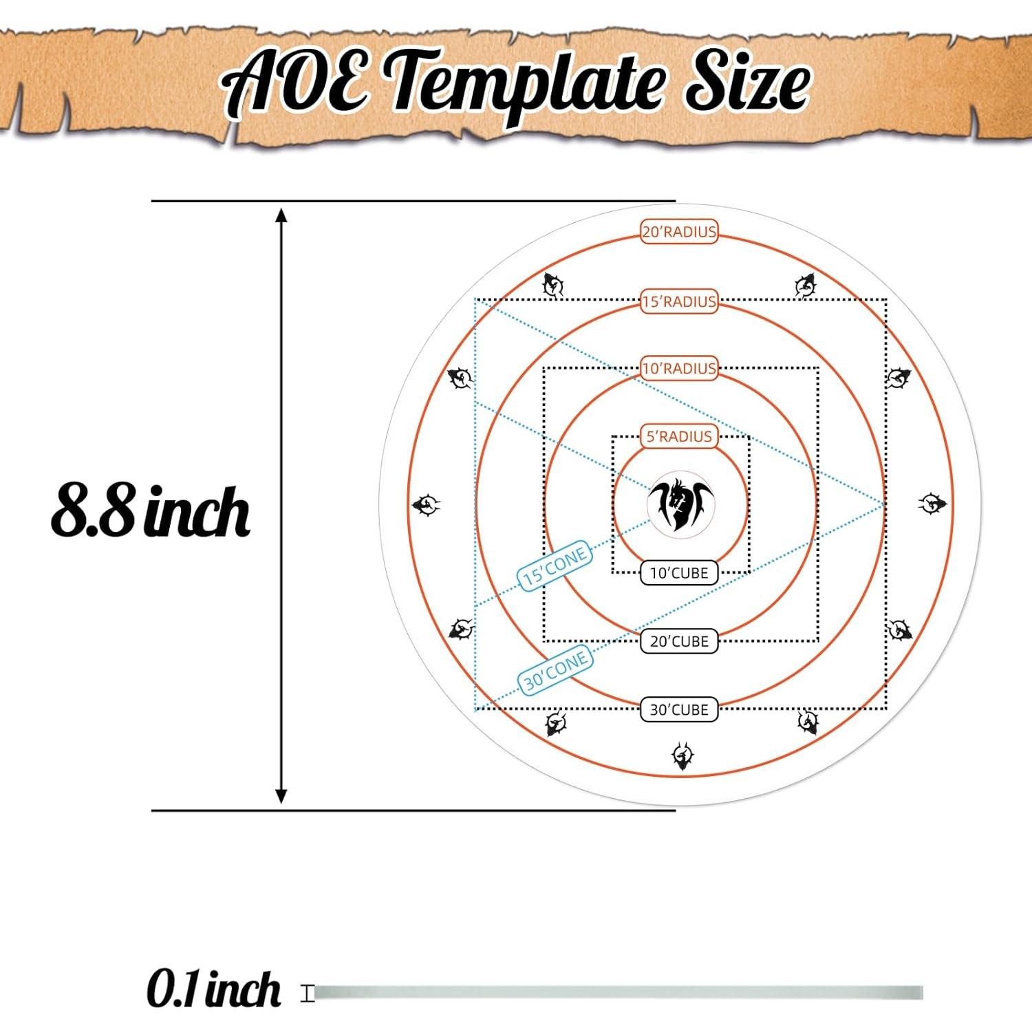 Byhoo Plantilla AOE DND 4 en 1 para Juegos de Mesa