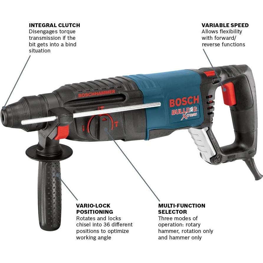 Martillo Rotativo Bosch 11255VSR 8A 1" SDS-Plus + 5 Brocas