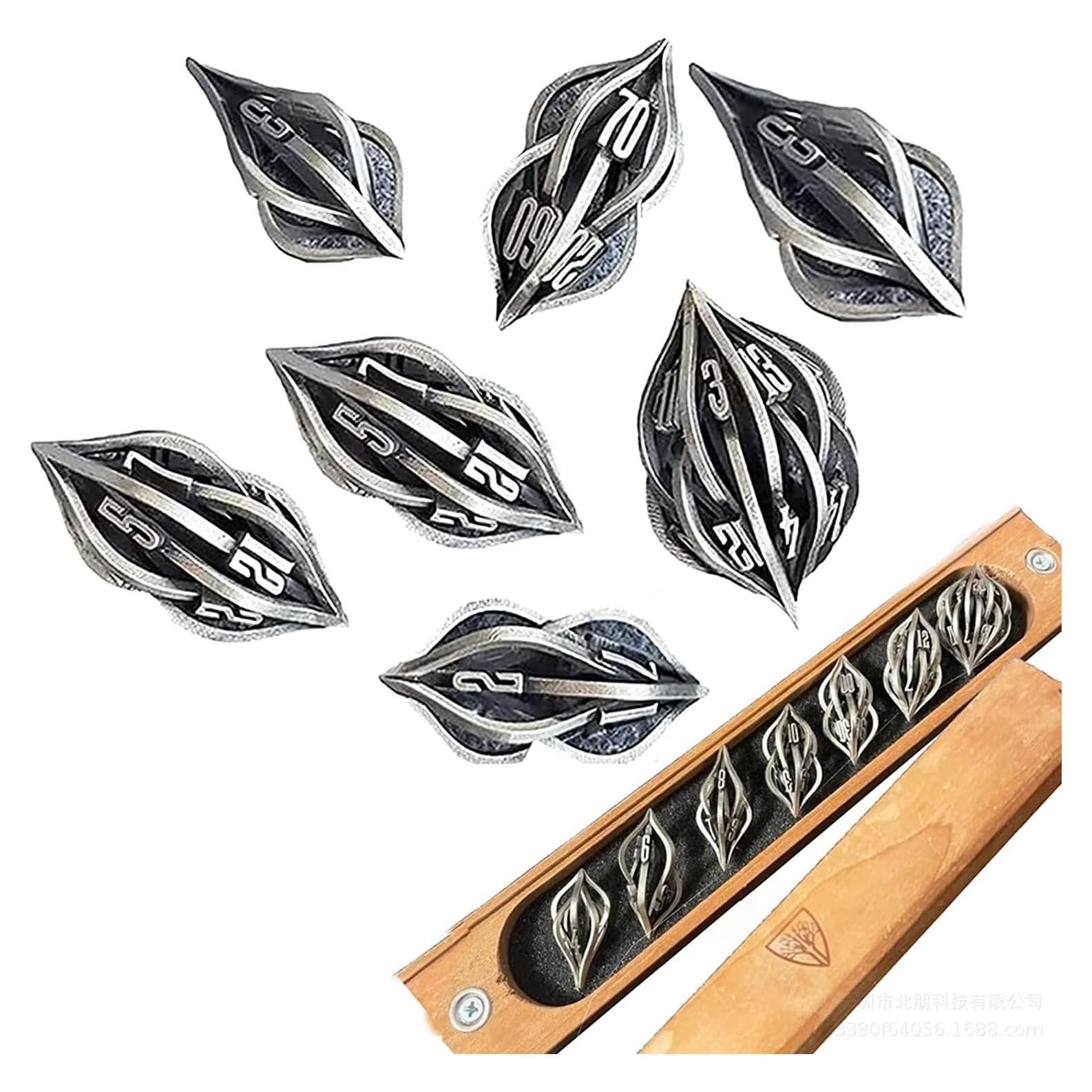 Juego de Dados Poliedricos de Metal Thyggzjbs Plata Antigua