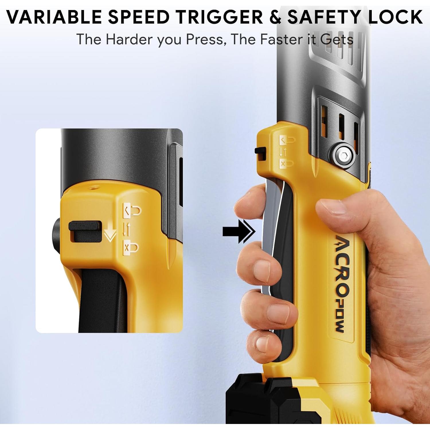 Llave de Trinquete Inalámbrica ACROPOW 3/8" 74 Pies-Libras