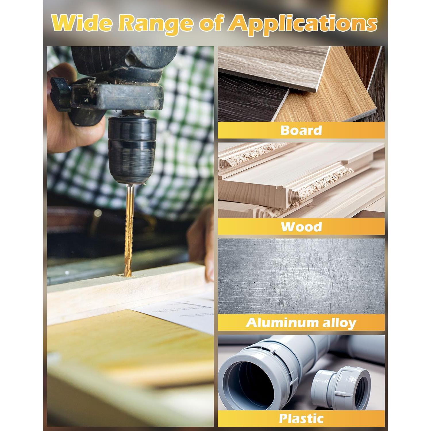 Juego de 6 brocas de acero AOKLIT 3-8mm con recubrimiento de titanio