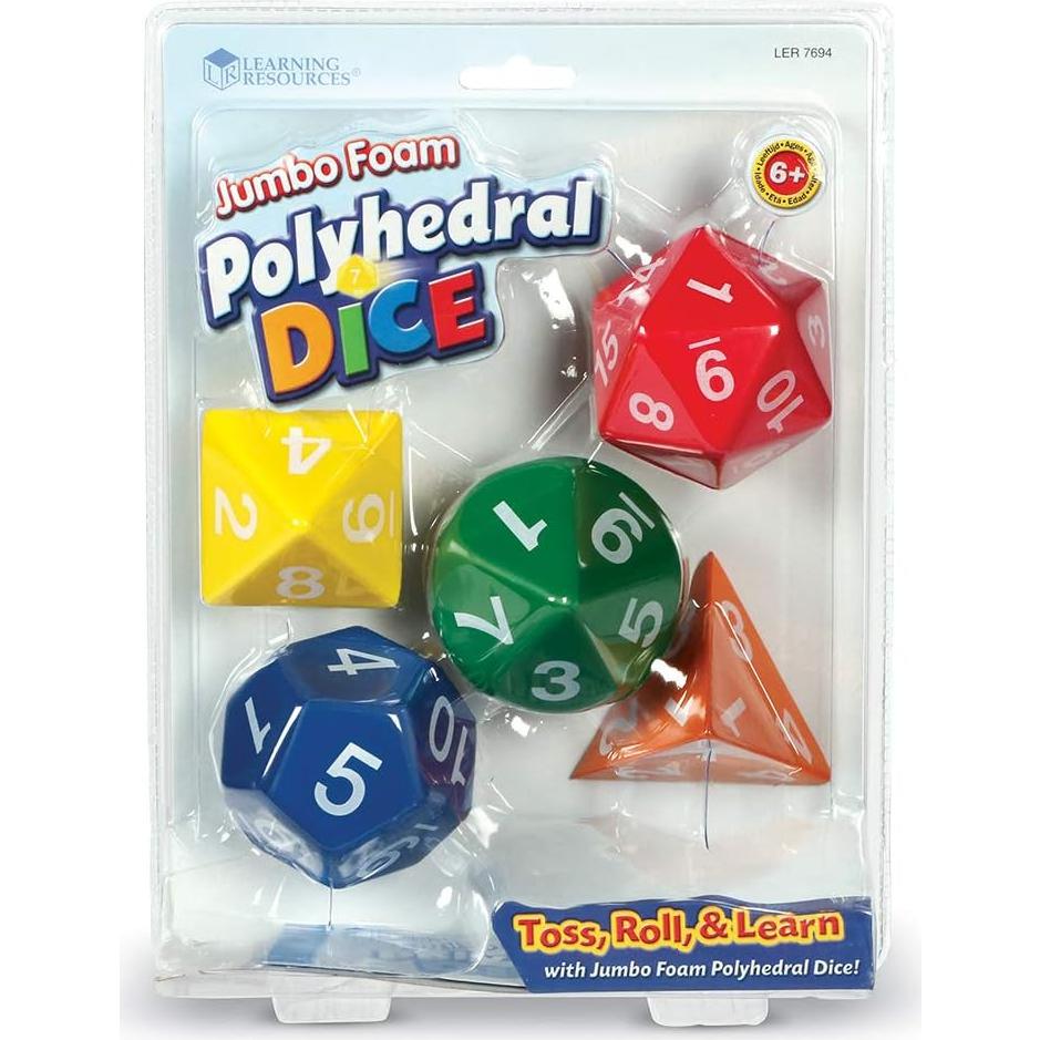 Dados Poliedricos Jumbo Learning Resources 5 Piezas 7,62 cm