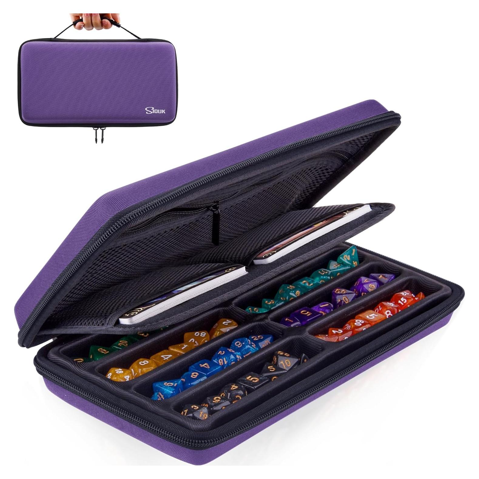 Estuche para Dados DND SIQUK Violeta Portátil 8 Conjuntos