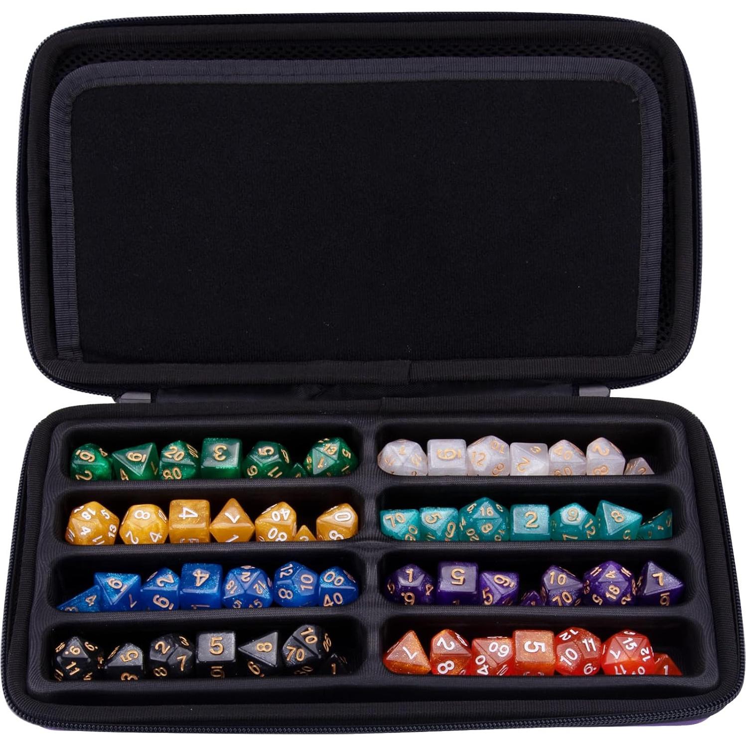 Estuche para Dados DND SIQUK Violeta Portátil 8 Conjuntos