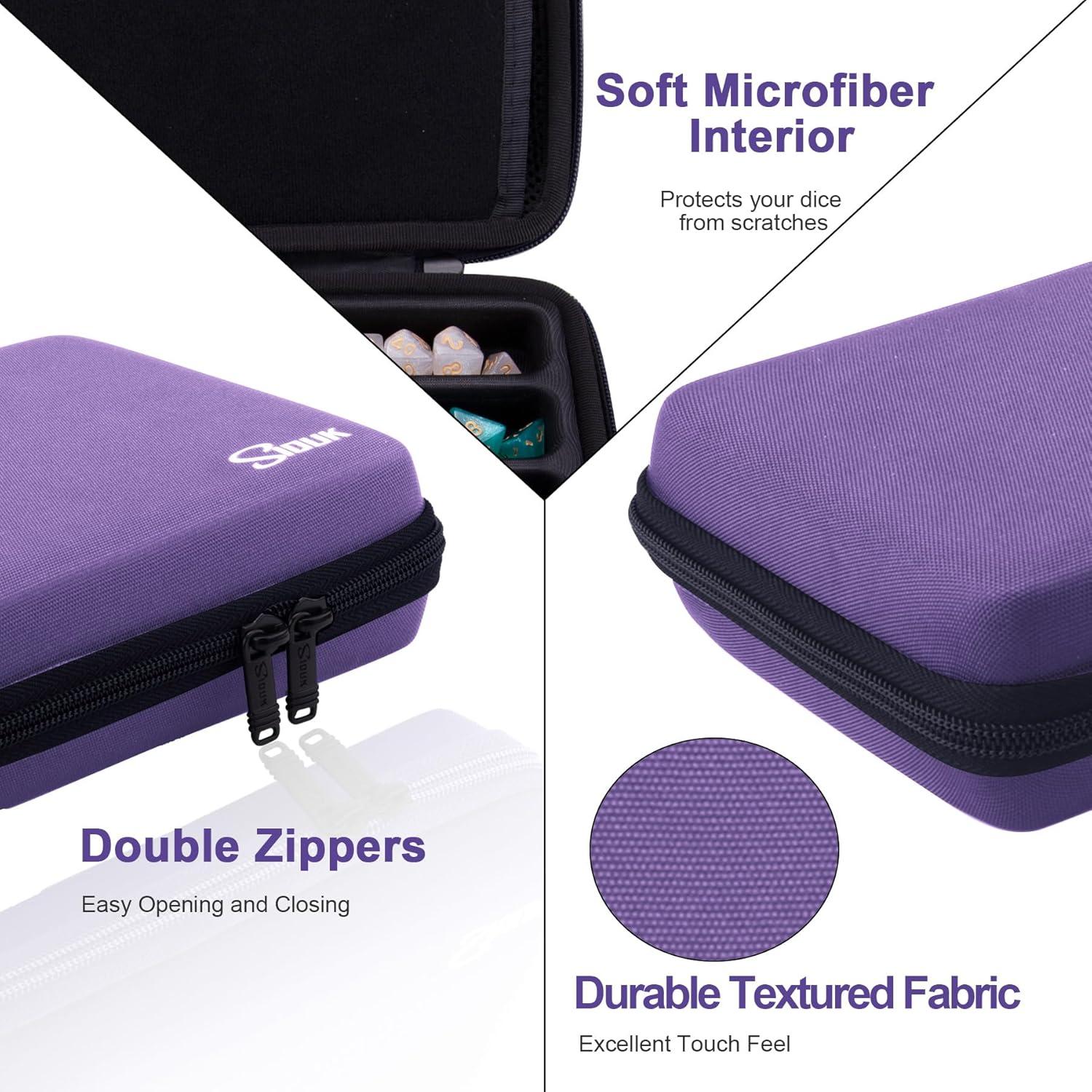Estuche para Dados DND SIQUK Violeta Portátil 8 Conjuntos