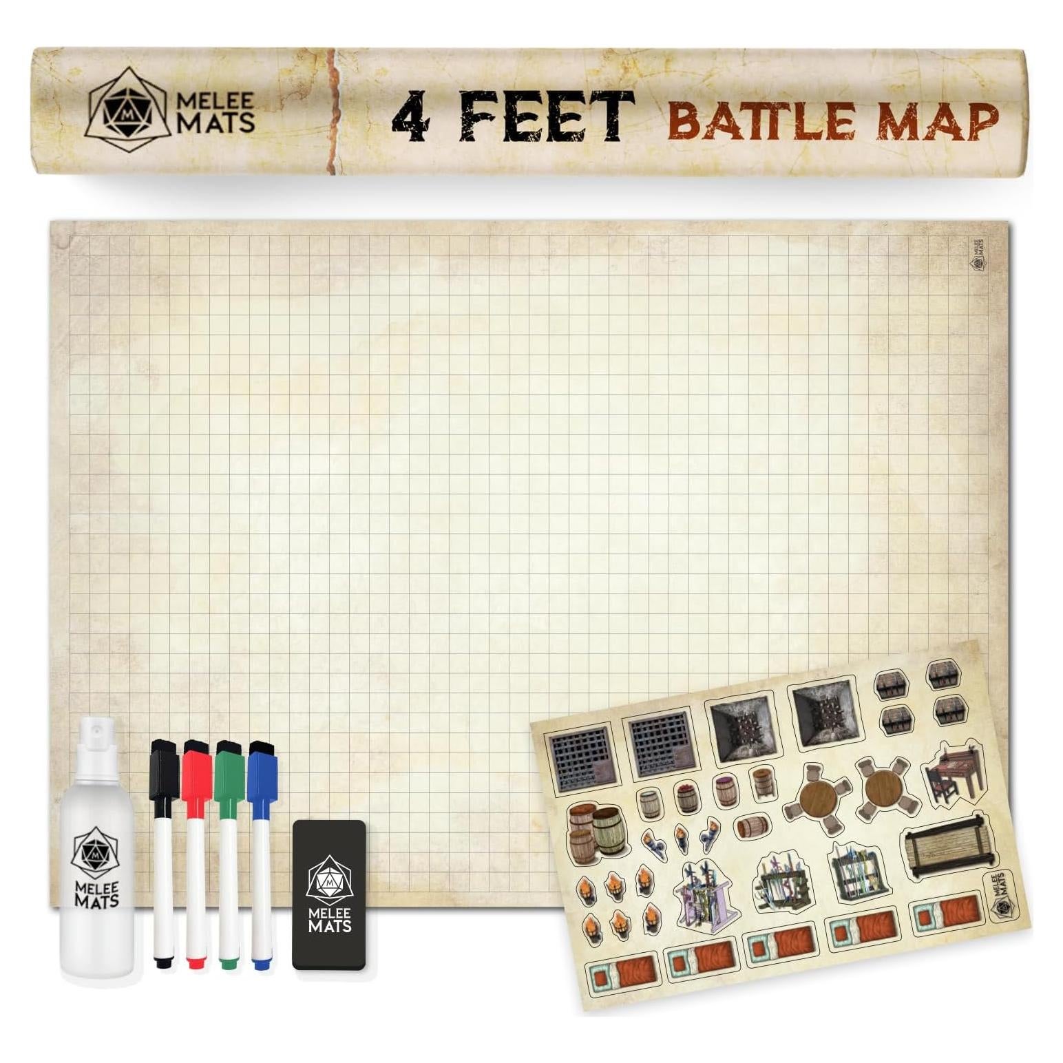 Melee Mats Kit de Inicio DND 88,9x121,9 cm con Accesorios