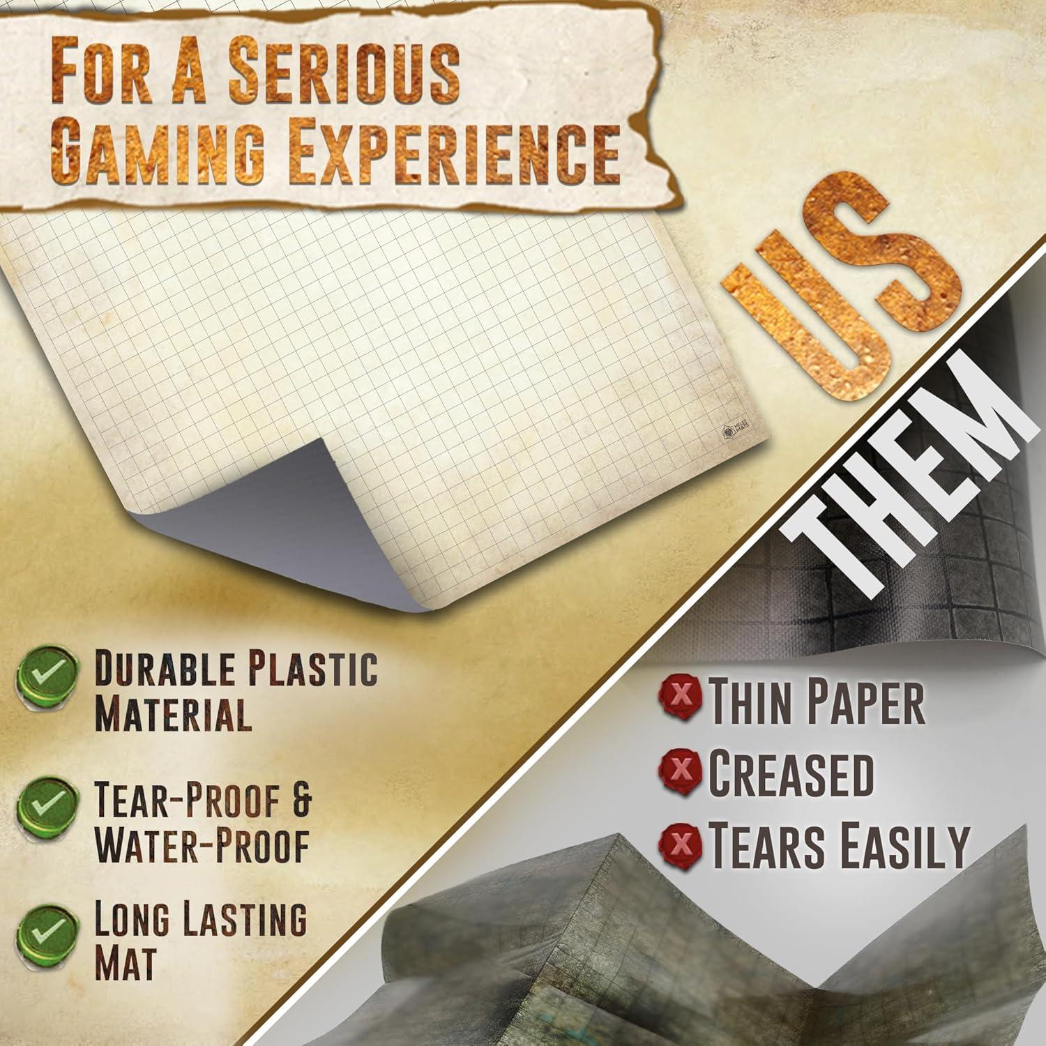 Melee Mats Kit de Inicio DND 88,9x121,9 cm con Accesorios