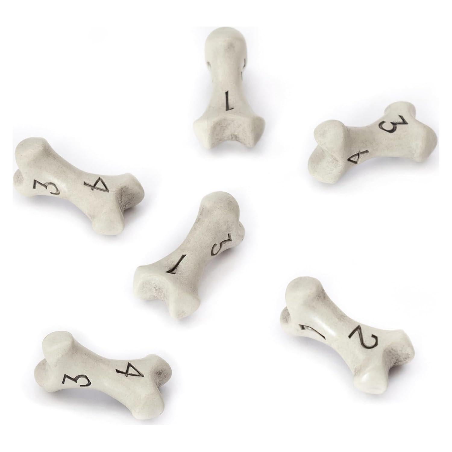Juego de Dados D4 LYNX - Set de 6 Dados Hueso Blanco