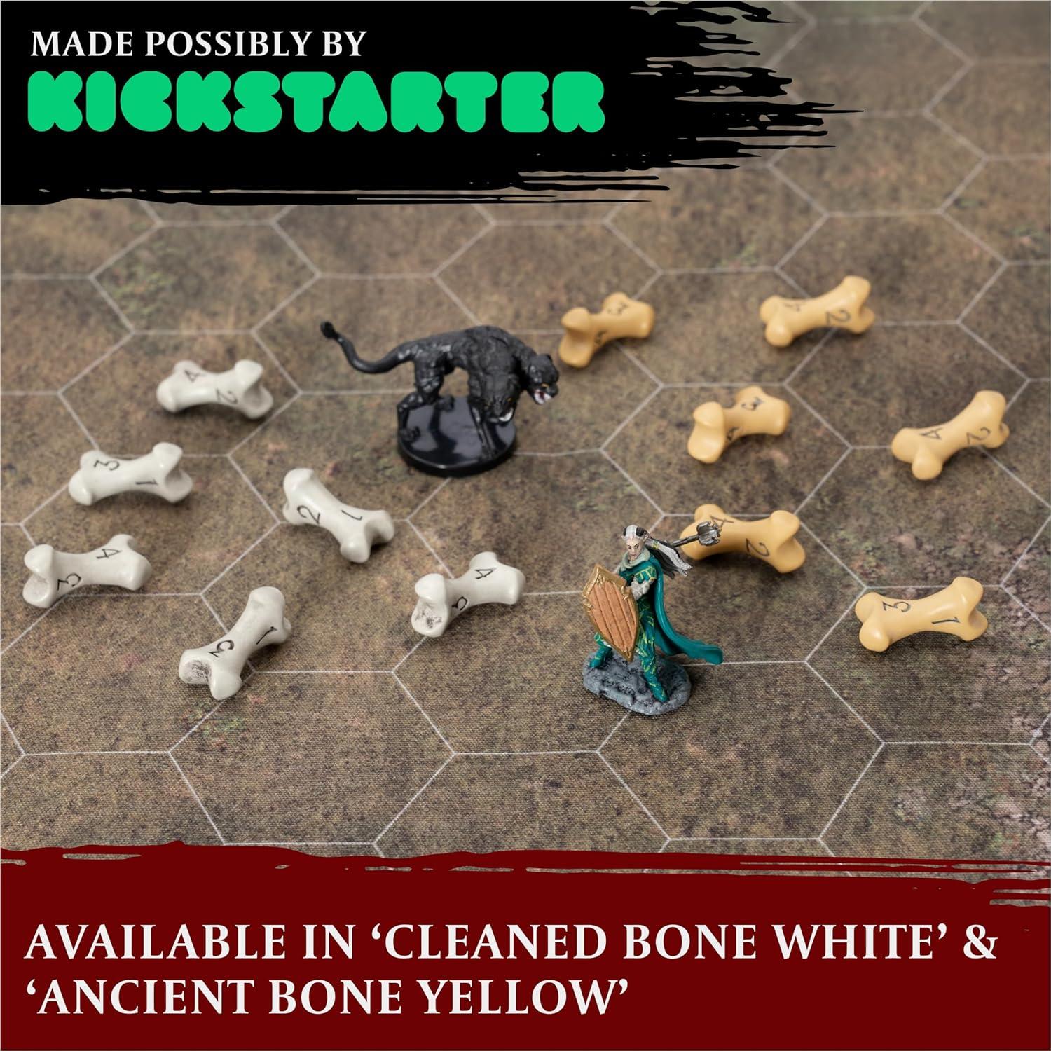 Juego de Dados D4 LYNX - Set de 6 Dados Hueso Blanco