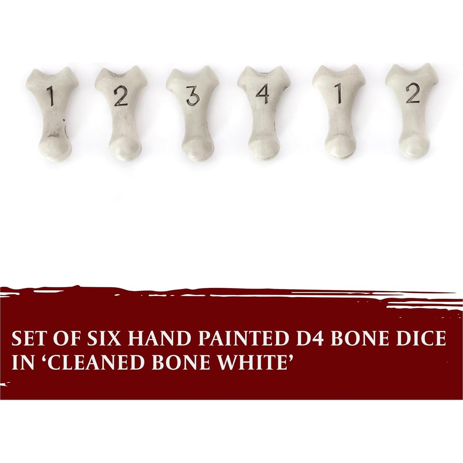 Juego de Dados D4 LYNX - Set de 6 Dados Hueso Blanco