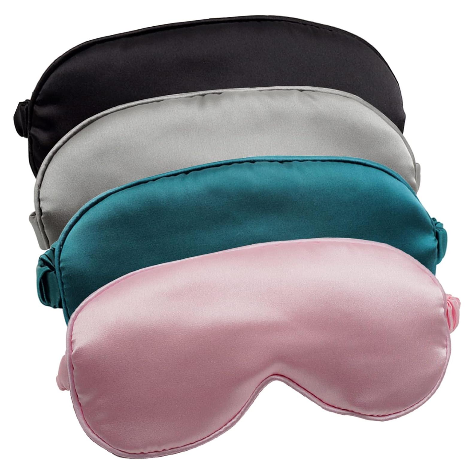 Máscara de Sueño LERSVICVIL 4 Pack Seda Suave 20.5x17.5cm