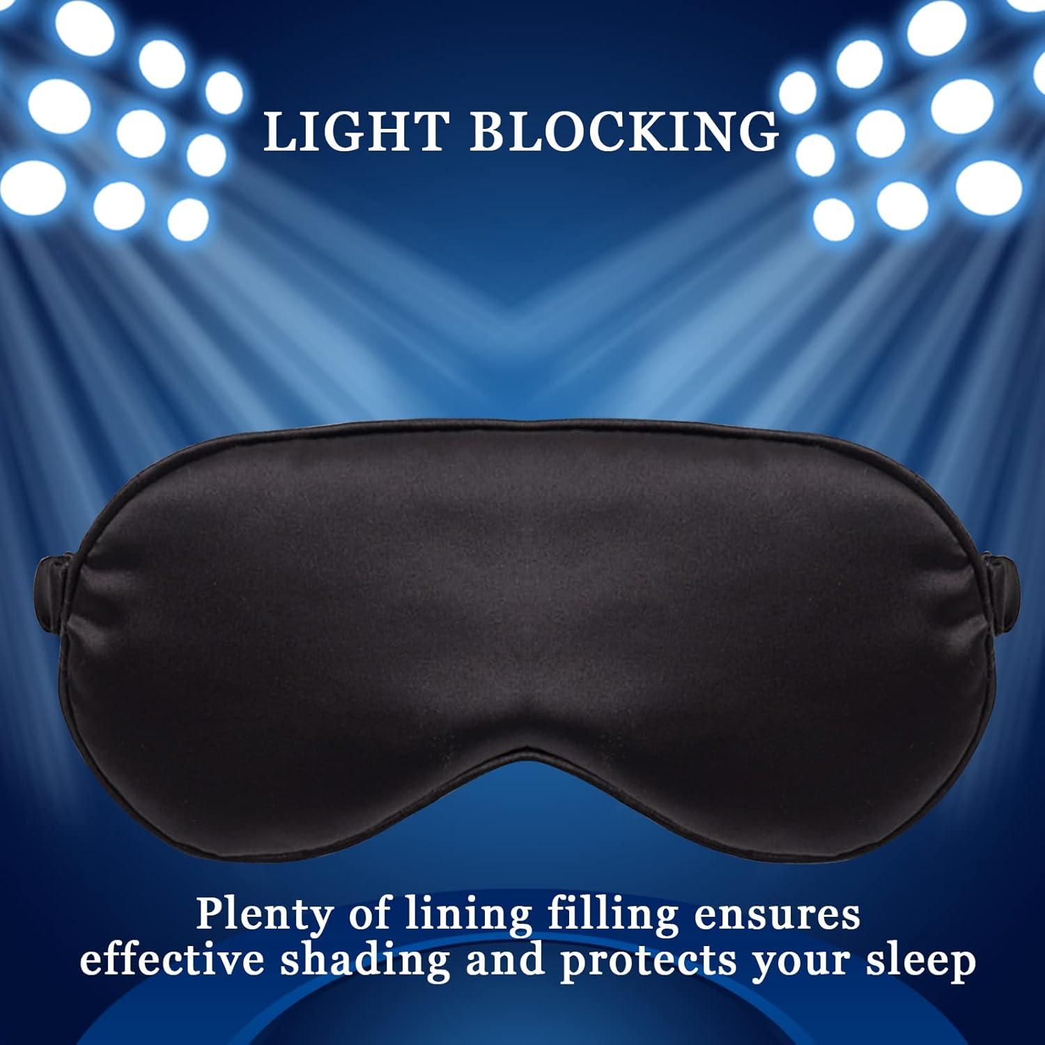 Máscara de Sueño LERSVICVIL 4 Pack Seda Suave 20.5x17.5cm