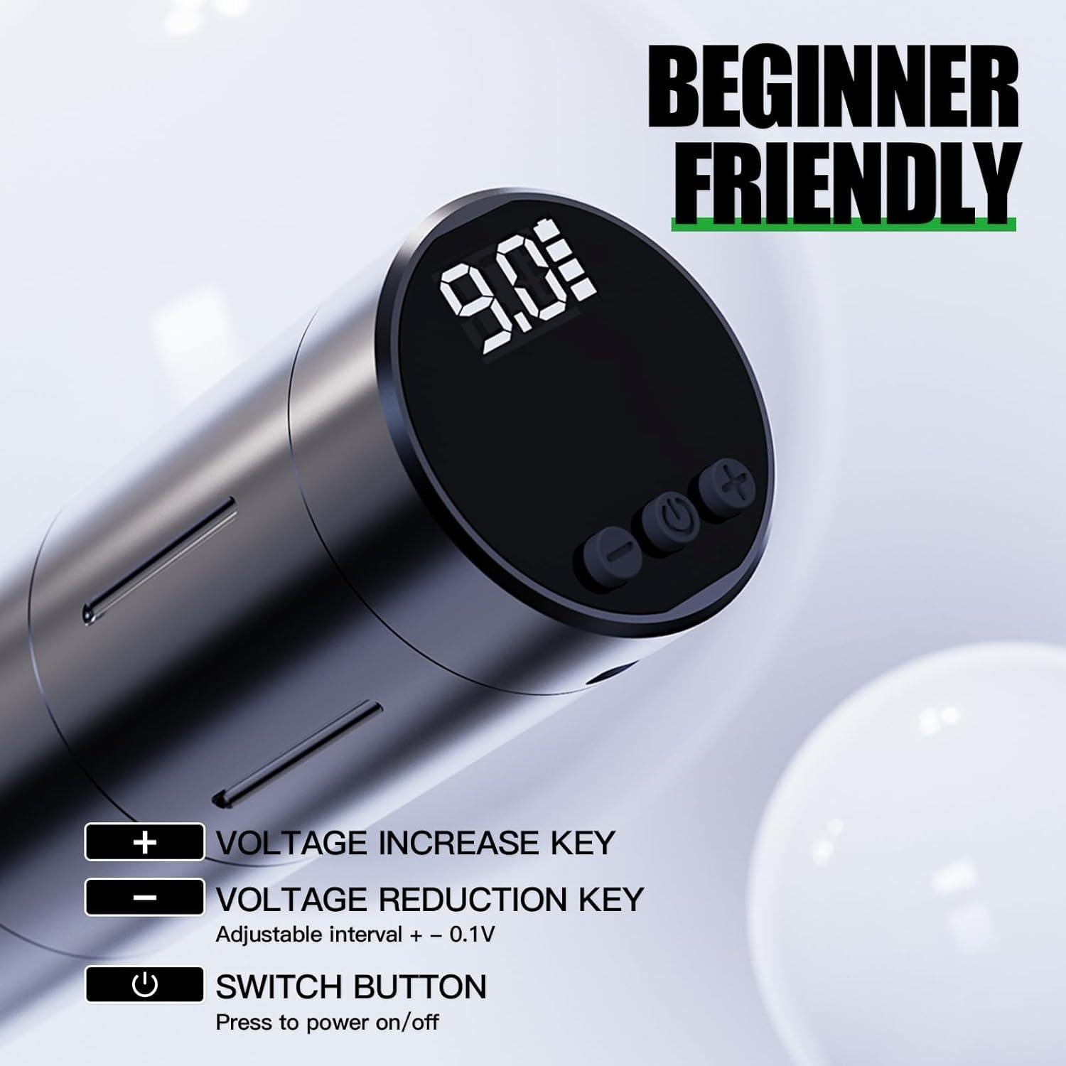 Kit de Tatuaje Inalámbrico Dragonhawk Pro con 2 Baterías y 20 Agujas